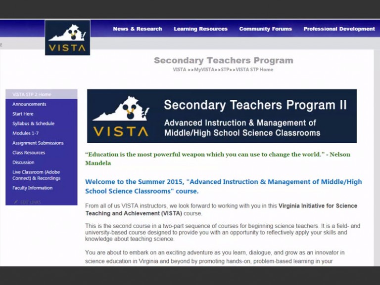 VISTA Secondary Teachers Course LMS Overview Video